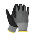 N100 Gray Nylon Nitrile Smooth Finish Coated Gloves (Medium)